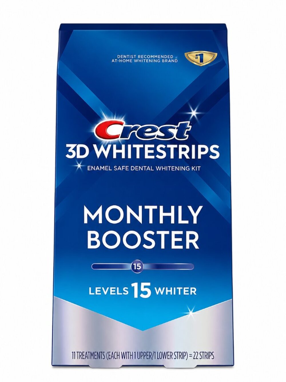 Crest 3D Whitestrips Monthly Booster Kit 11 Treatments 22 Strips Enamel Safe